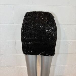 Lilyful Black Sequin Mini Skirt